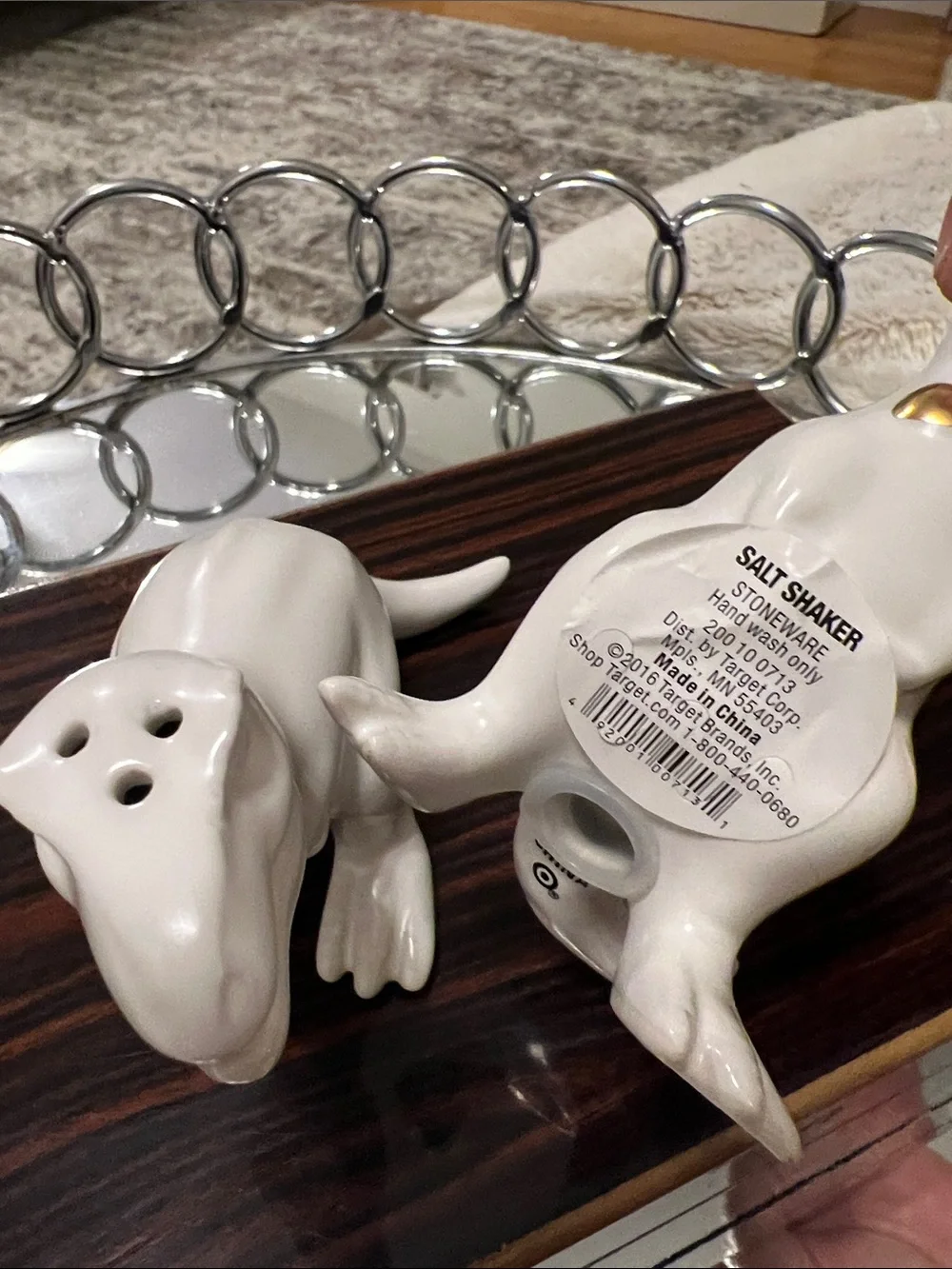 White Ceramic Dinosaur Salt and Pepper Shaker Set - Home Accents